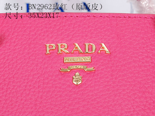 2014 Prada grainy calfskin tote bag BN2962 rosered for sale